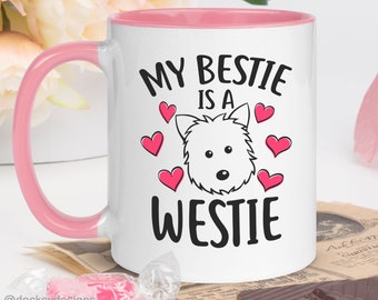Westie Coffee Mug, Personalised West Highland Terrier Gift, Westie Dog Mom Gift, White Terrier Westie Dog Dad Gift, Dog Lover Christmas Cup