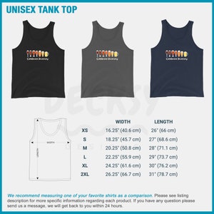 May include: Three unisex tank tops in black, grey, and navy blue, each with a beer glass graphic and the words "Celebrate Diversity." A size chart is included, with measurements in inches and centimetres.