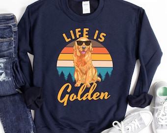 Golden Retriever Dog Mom Tee, Life is Golden Shirt
