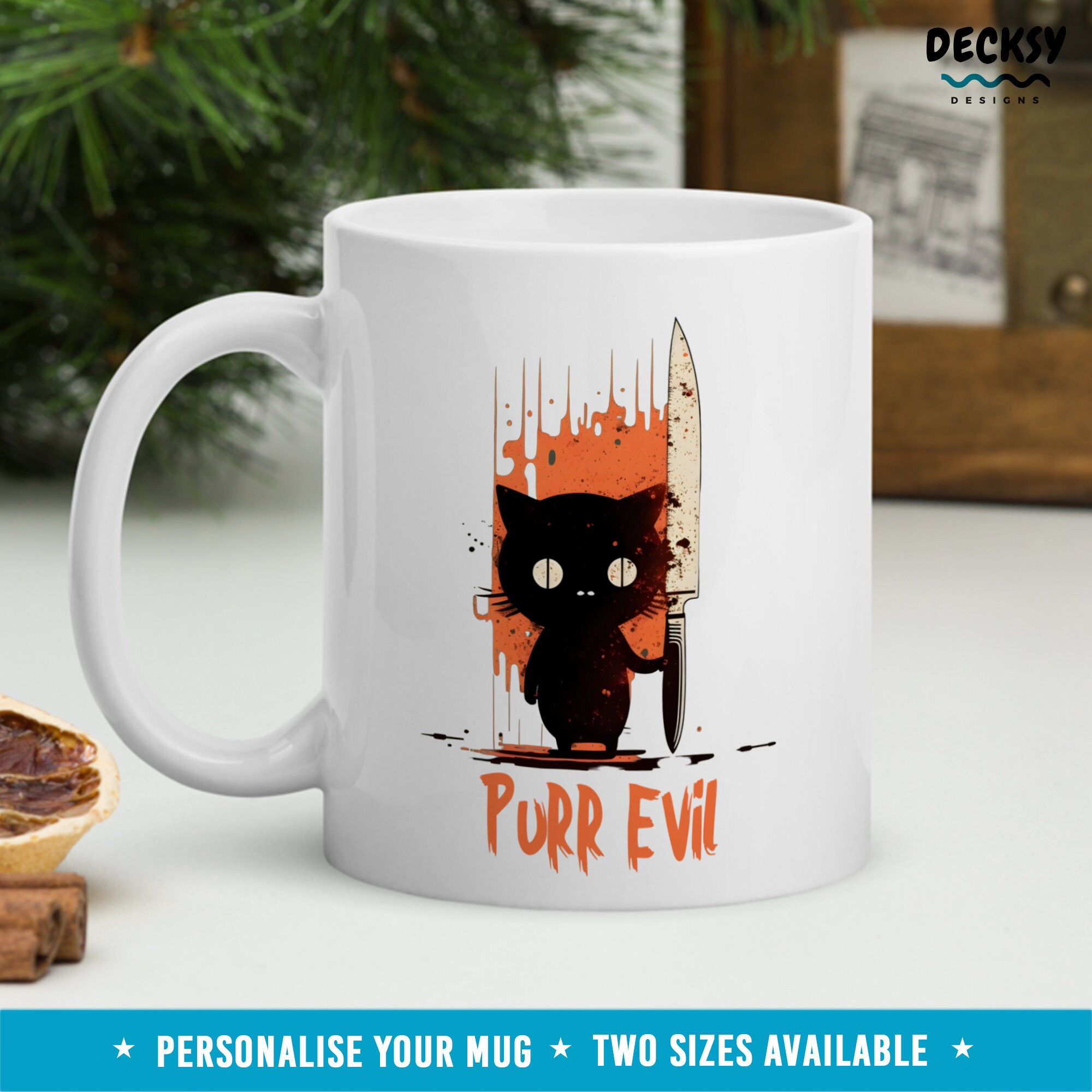 Purr Evil Cat Mug, Custom Cat Lover Gifts, Personalised Cute Cat