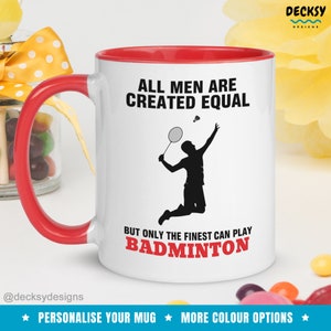 Taza de bádminton, regalo de cumpleaños personalizado para papá, regalos de jugador de bádminton para hombres, taza de café novedosa divertida, regalo para el marido, entrenador de bádminton del equipo deportivo