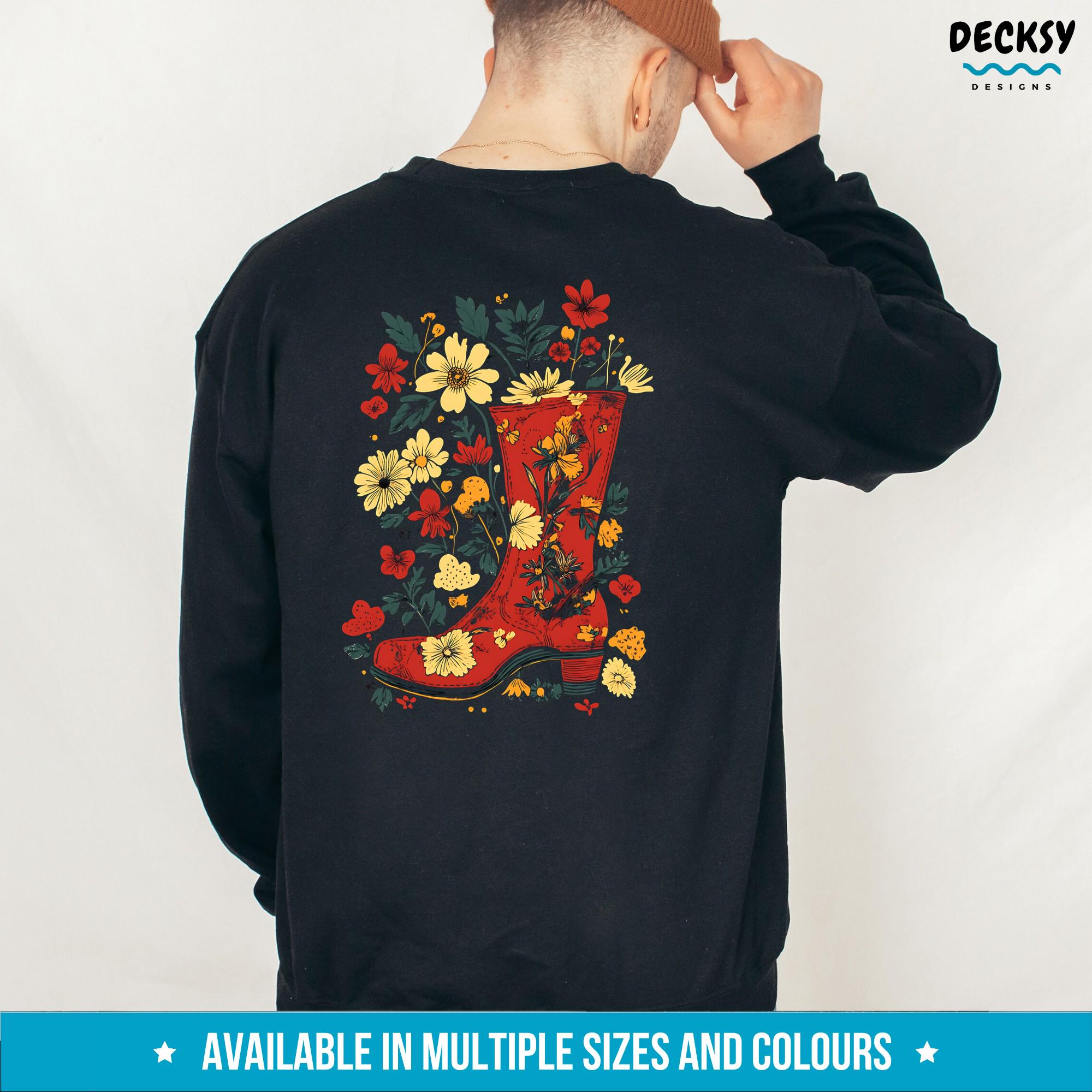 Floral Boots Shirt, Gardening Sweatshirt, Plant Lady Hoodie