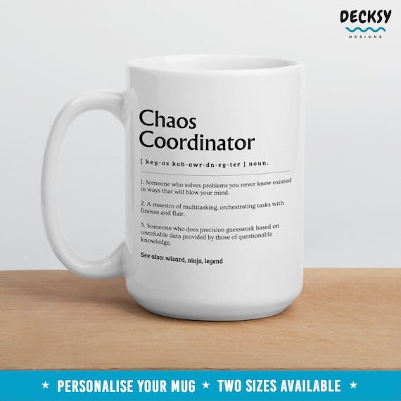 Chaos Coordinator Definition Mug, Custom Office Manager Gift