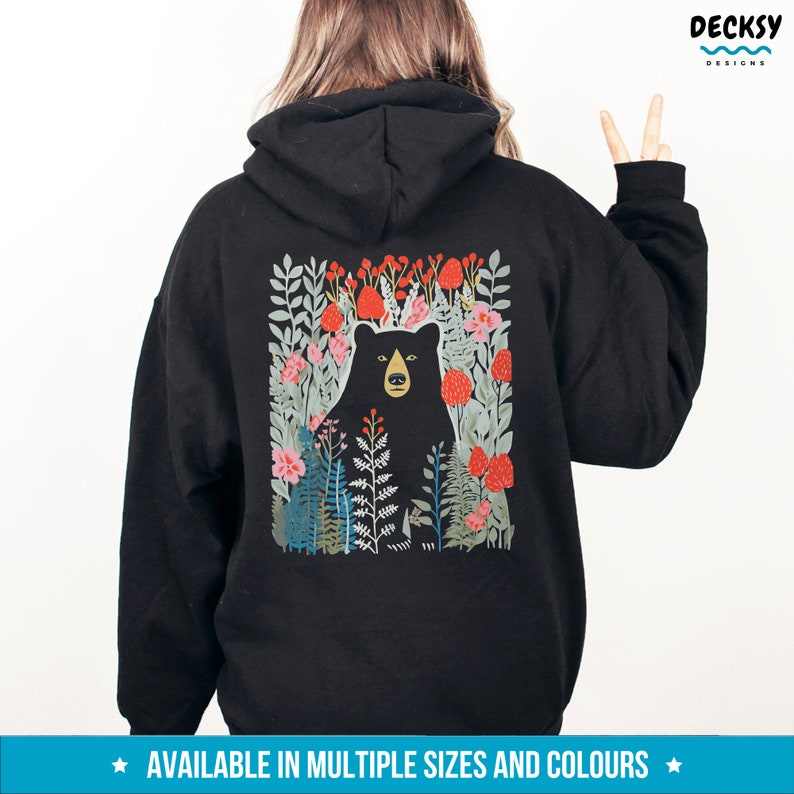 Bear Hoodie, Bear Lover Gift, Adventure Sweatshirt, Black Bear Shirt, Grizzly Bear Hoodie, Camping Life Sweater, Camping Pullover Crewneck bild 8