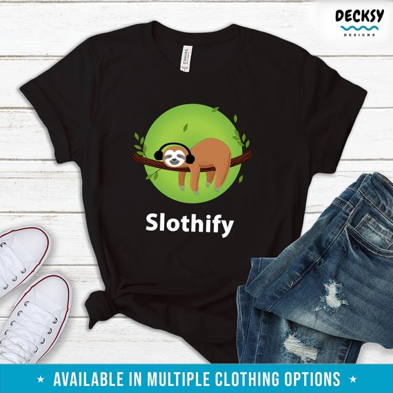 Sloth Music Lover T-Shirt, Lazy Animal Tee