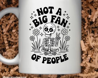 Introverte mok, grappig cadeau douanekantoormedewerker, introverte partner, antisociale mok, verjaardag collega, Halloweencadeau voor werkvriend