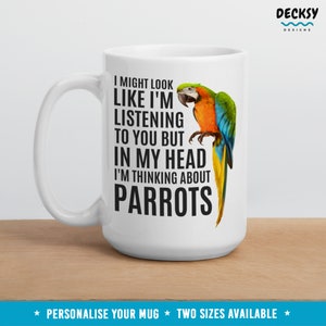 Funny Bird Mug, Blue And Gold Macaw Owner Gift, Custom Parrot Mom Mug, Ornithologist Bird Gifts For Her, Crazy Bird Lady, Macaw Coffee Mug
