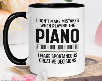 Piano Coffee Mug, Pesonalised Pianist Mom Gift, Piano Teacher Gift, Music Teacher Birthday Cup, Keyboard Player, Musical Instruments Lover