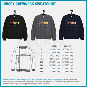May include: Three unisex crewneck sweatshirts in black, grey, and navy blue, each with the text "Celebrate Diversity" above a row of beer glasses and a mug. Size chart with measurements in cm is included.