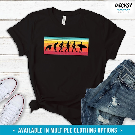 Surfer Tshirt Men, Funny Beach Shirt for Him, Surfing Gift Hoodie, Retro Surfer Sweatshirt, Human Evolution Tank Top, Surfboard Jumper