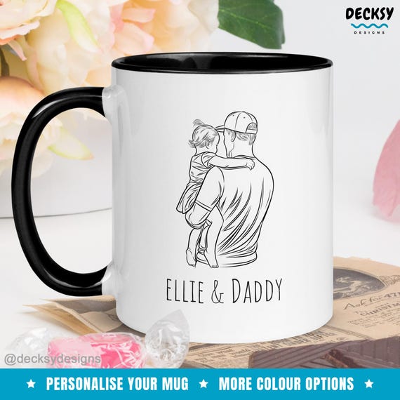 Tazza Personalizzata Papà E Figlia: Regalo Unico Per La Festa Del Papà Con Nome E Foto, 11oz, Ceramica