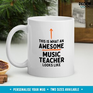 Music Teacher Mug, Custom Elementary Music Teacher Appreciation Gift, End Of Term Gift School Music Teacher
