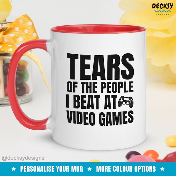 Video Game Mug, Gamer Coffee Mug, Personalised Boyfriend Birthday Gift, Funny Anniversary for Husband From Wife, Custom Video Gaming Gift