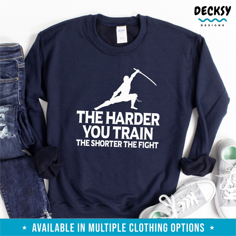 Inspirational Tshirt, Samurai Sword Gift for Student from Teacher, Gym Motivation Shirt, Fitness Sweatshirt, Motivational Workout Hoodie image 2