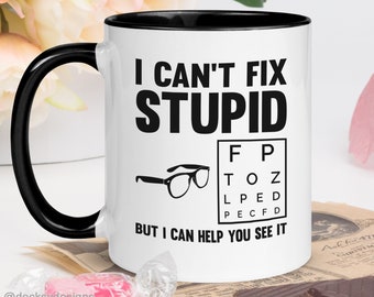 Divertente tazza per optometria, regalo per oculista, regalo per oculista, tazza per optometrista personalizzata, regalo per oftalmologia personalizzato, regalo per chirurgo oculista