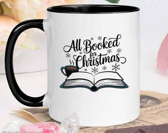 Christmas Book Mug, Custom Gift For Book Lover, Reading Mug Gift, Holiday Book Mug, Gift For Introvert, Bookworm Mug, Christmas Coffee Cup