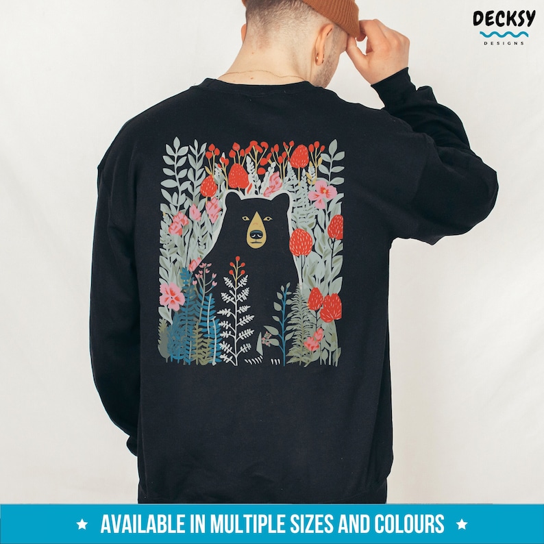 Bear Hoodie, Bear Lover Gift, Adventure Sweatshirt, Black Bear Shirt, Grizzly Bear Hoodie, Camping Life Sweater, Camping Pullover Crewneck bild 1