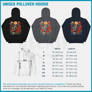 Flower Sweatshirt, Floral Hoodie, Pressed Flower Shirt, Botanical Sweater, Cottagecore Aesthetic Outfit, Gardening Gift, Back Print Clothing image 6