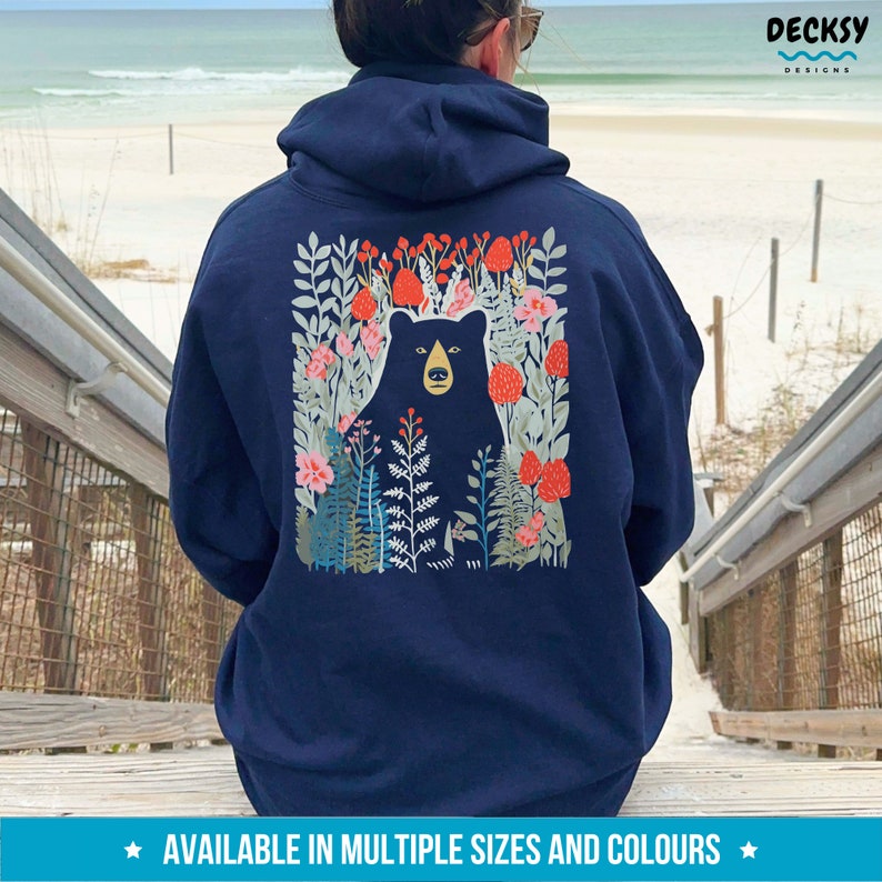 Bear Hoodie, Bear Lover Gift, Adventure Sweatshirt, Black Bear Shirt, Grizzly Bear Hoodie, Camping Life Sweater, Camping Pullover Crewneck bild 2
