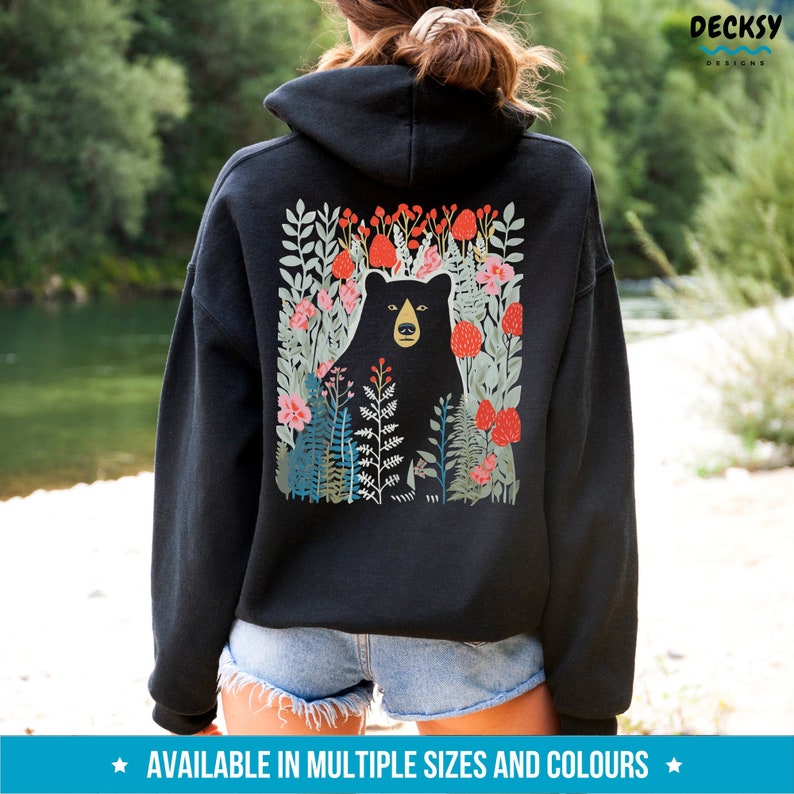 Bear Hoodie, Bear Lover Gift, Adventure Sweatshirt, Black Bear Shirt, Grizzly Bear Hoodie, Camping Life Sweater, Camping Pullover Crewneck bild 6