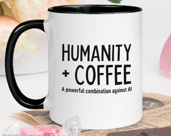 コーヒーと AI マグ、同僚へのパーソナライズされたギフト、人工知能コーヒーマグ、データ サイエンティストへのギフト、オフィス ワーカーへのカスタム ギフト