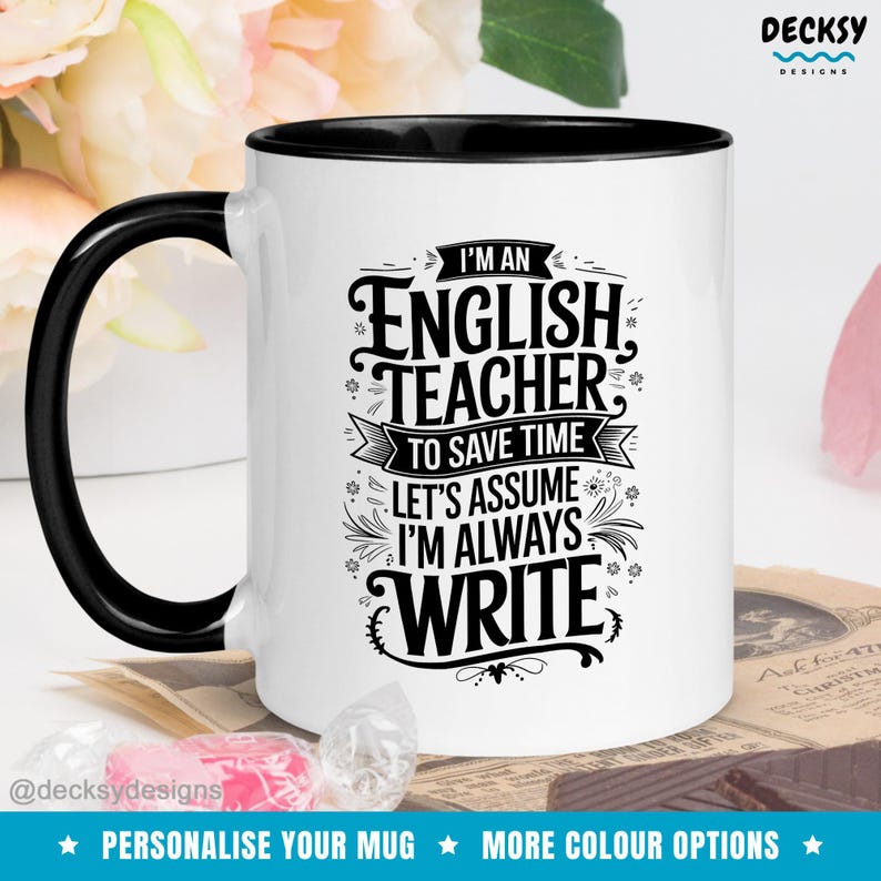 English Teacher Mug, Funny English Teacher Gift, Grammar Teacher Appreciation Language Teacher Mug,  Teacher Thank You Cup, New Teacher Gift