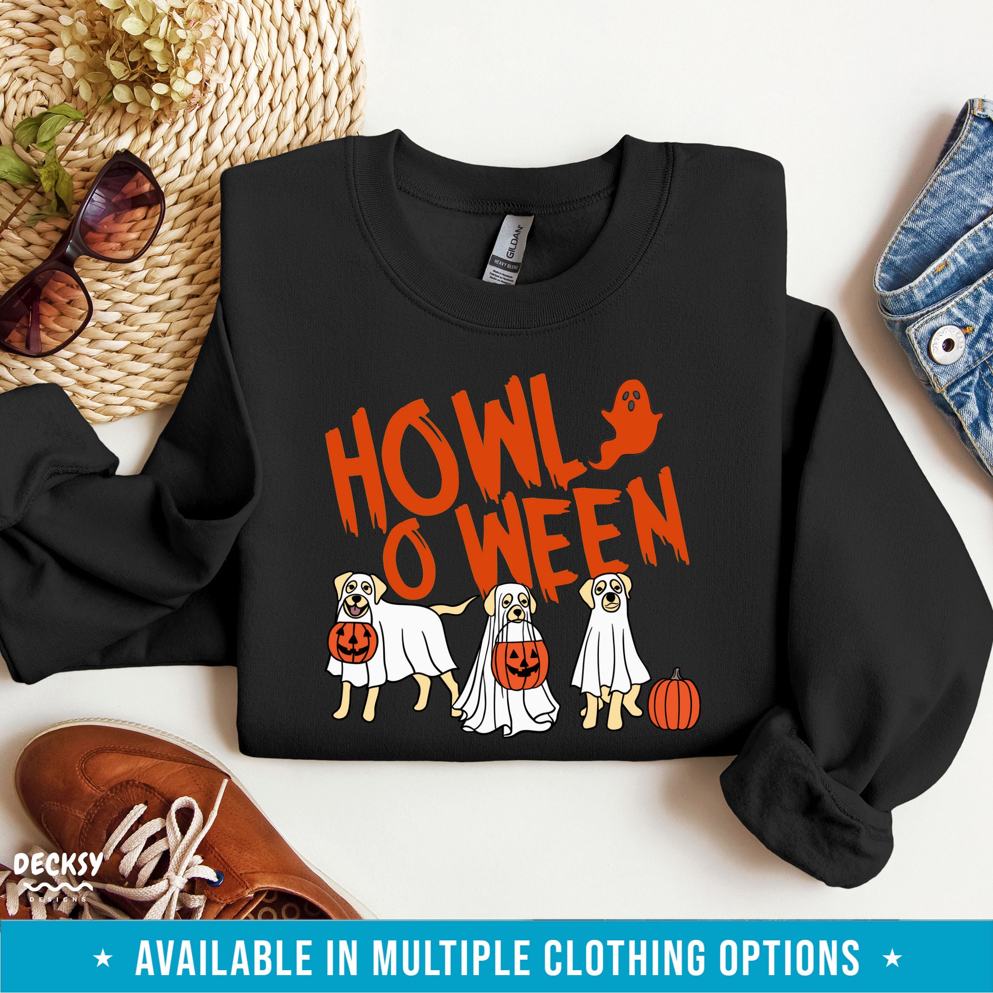 Discover Halloween Dog Sweatshirt, Labrador Retriever Shirt, Lab Mom Halloween Gift, Ghost Dog Sweater, Spooky Crewneck Pullover, Gift for Dog Lover