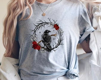Raven Shirt, Crow Gift Shirt, Gothic Raven T Shirt, Mystic Sweatshirt, Goth Bird Occult Tee, Witchy Hoodie, Dark Academia Ravencore Gift