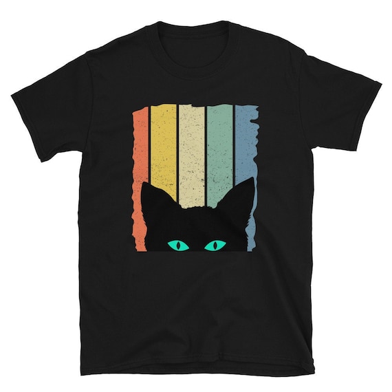 Halloween Cat Shirt, Black Cat Tshirt, Cat Lover Shirt, Gift For Her, Retro Black Cat Tee, Spooky Season Tee, Cute Halloween Gift for Mom