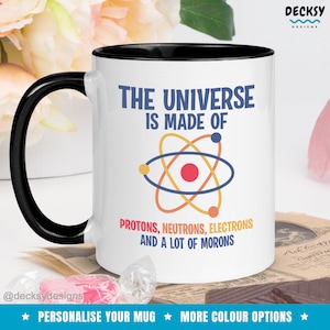 Taza de café sarcástico, regalo de ciencia, taza de física de partículas, regalo divertido para estudiantes de ciencias, taza introvertida atrevida, taza de sarcasmo, taza de profesor de física