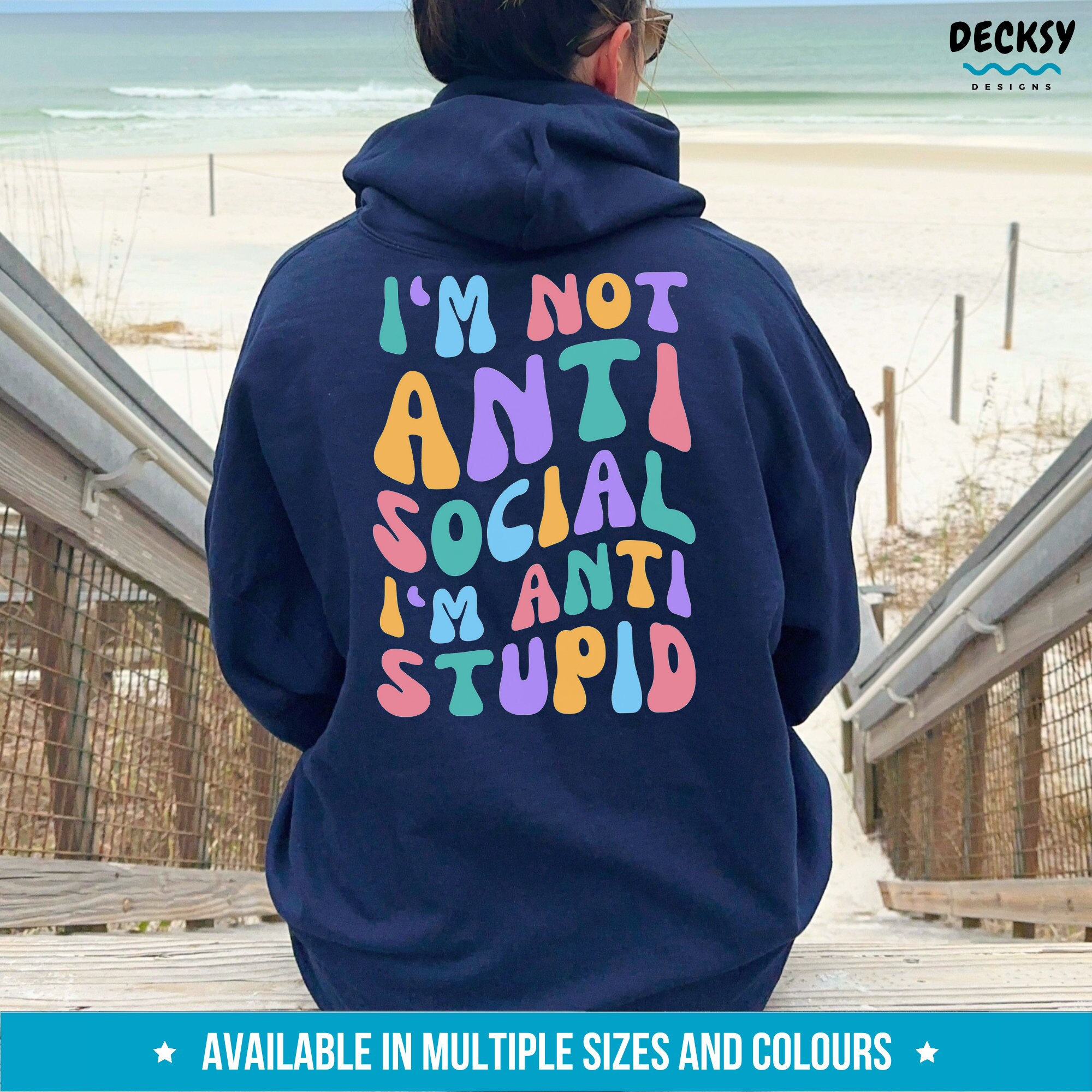 Sweat à Capuche "JE SUIS ALLERGIQUE AUX GENS" - Humour Antisocial, Confortable, Coupé Classique - 241 G - 2