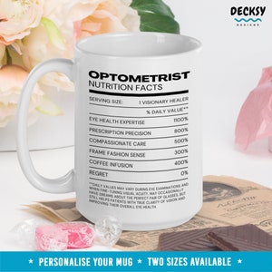 Optometrist Nutrition Facts Mug, Optometry Student Gift, Custom Gift For Eye Doctor, Ophthalmology Gift For Optician, Ophthalmic Tech Gift