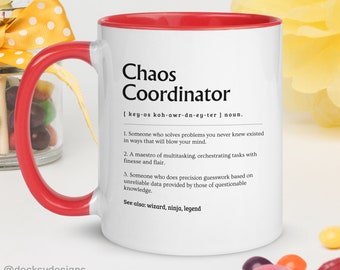 Chaos Coordinator Mug Gift - Funny Boss, Coworker, Office Gift For Women, Dishwasher & Microwave Safe Ceramic Mug