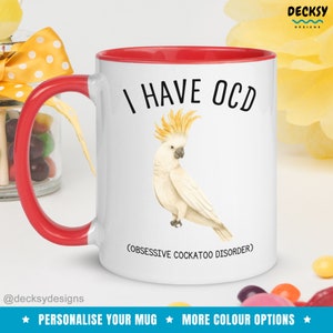 Taza de cacatúa divertida, regalo personalizado para amantes de las aves, taza de mamá pájaro, regalo de papá pájaro, cacatúa de cola amarilla australiana, taza de observación de aves, ornitólogo imagen 8
