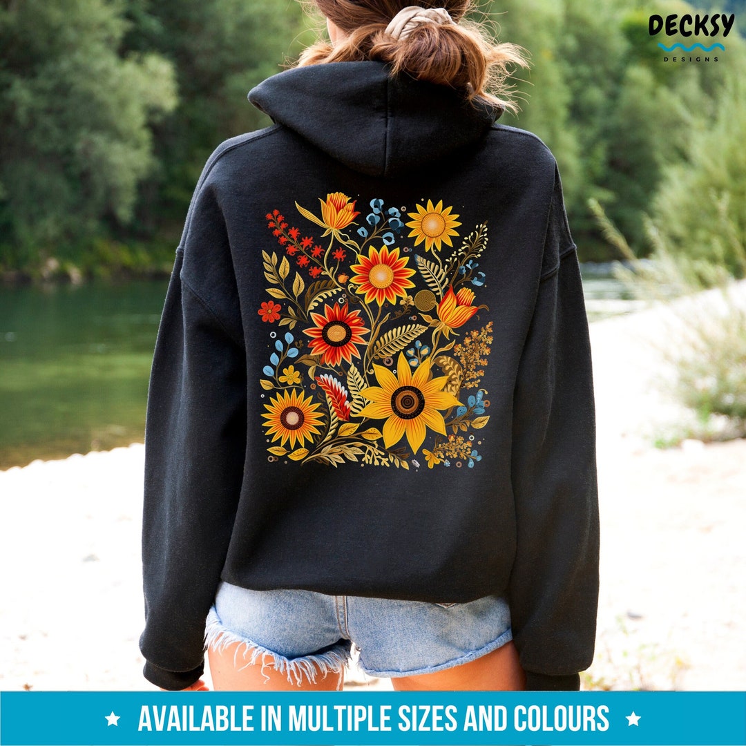ジャケット・アウター Embroidery Flower Beads Hoodie Hoodie With Floral Embroidery, Zipper Sweatshirt, Mexican