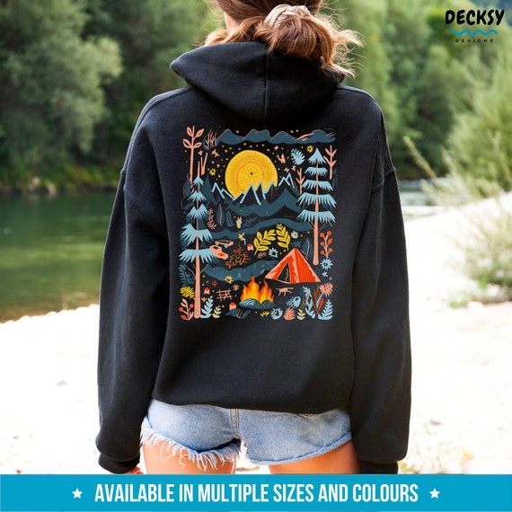 Camping Hoodie, Adventure Sweatshirt, Nature Lover Gift For Camper, Family Outdoor Camp Life Shirt Hiking Pullover Jumper, Campfire Clothing