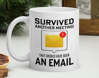 Taza de oficina divertida, regalo para compañero de trabajo, taza de reunión de trabajo, taza de correo electrónico de oficina, taza de café sarcástico, taza de texto personalizada, regalo de colega personalizado