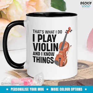 Violin Coffee Mug, Custom Gift For Violinist, Musician Mug, Music Teacher Gift, Orchestra Mom, Mom Birthday Gift, Music Band Student Mug