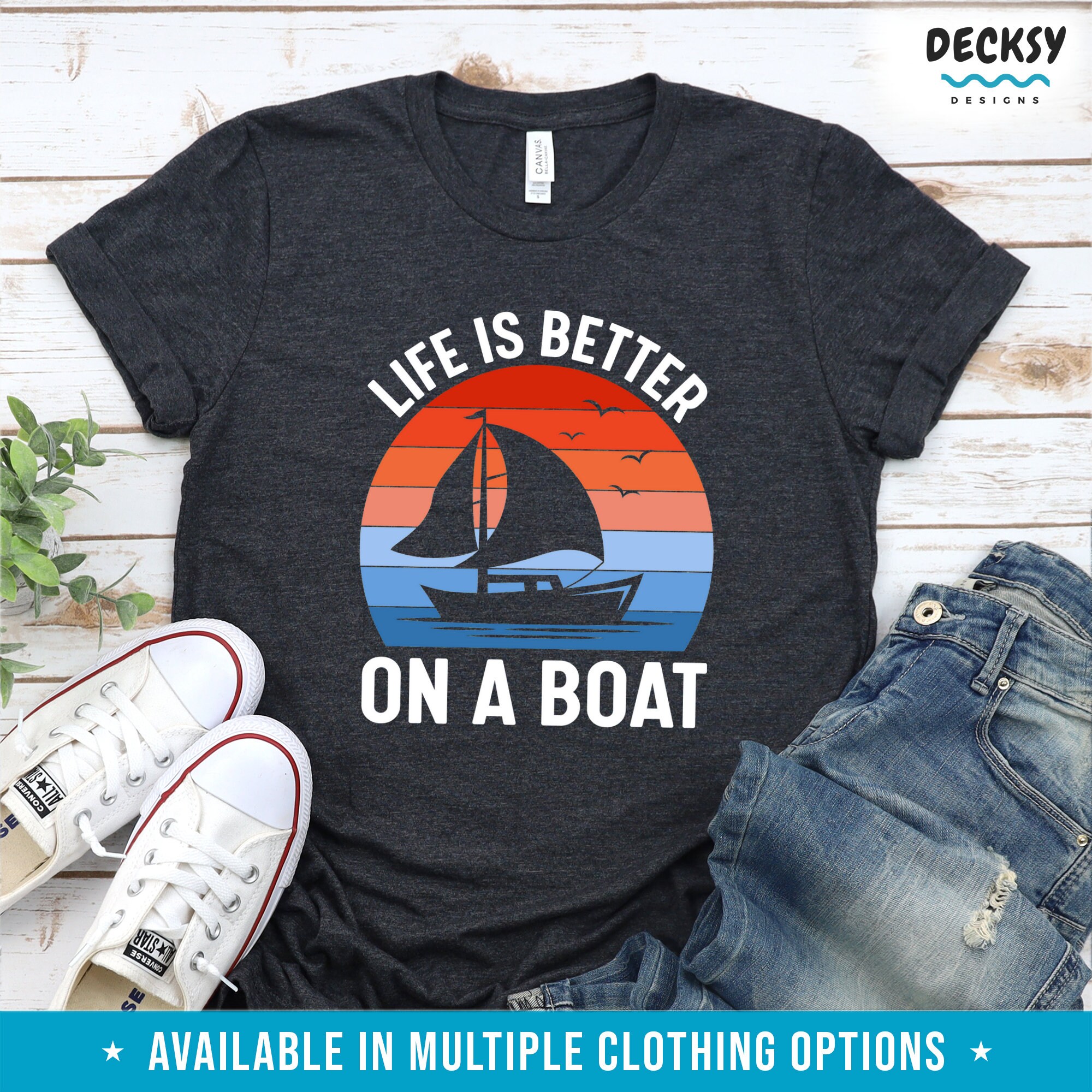 Gray Marine by Classic Boater Anvil LS T-Shirt Hoodie Gray Marine by Classic Boater Anvil LS T-Shirt Hoodie