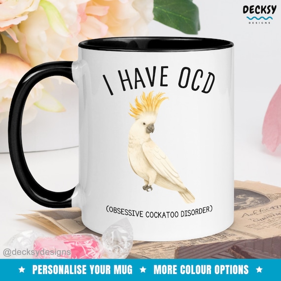 Funny Cockatoo Mug, Custom Bird Lover Gift, Bird Mom Mug, Bird Dad Gift, Australian Yellow Tail Cockatoo, Bird Watching Mug, Ornithologist