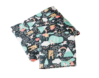 Natural Cotton Duvet Set, Girl Bedding, Girl Room, Duvet Set, Crib Duvet Cover, Twin Duvet Set, Queen Duvet Set, Magical, Unicorns, Modern