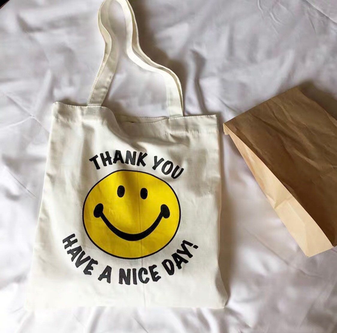 smiley face tote