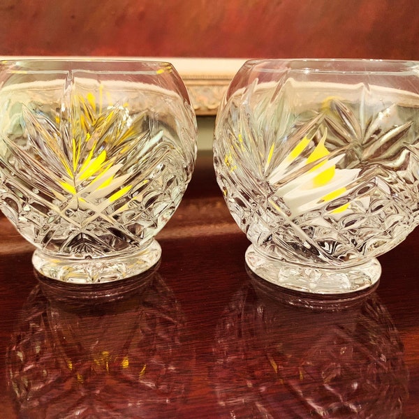 Set of 2 Votive Candleholders Masquerade by Cristal d'Arques - Durand Crystal Blown Glass