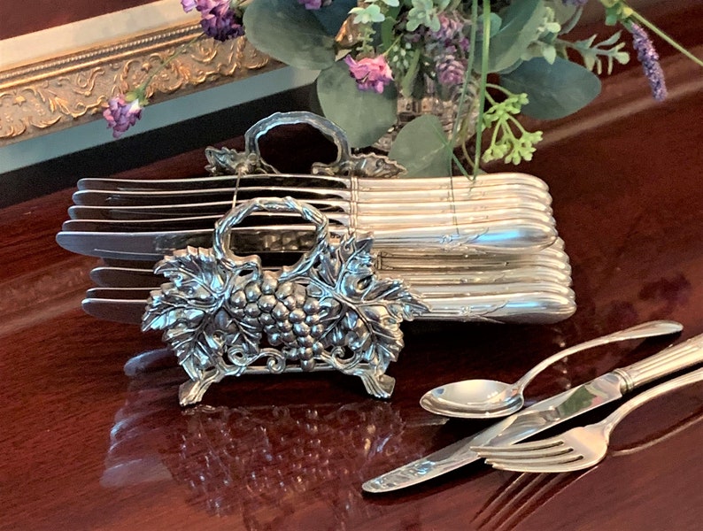 Godinger Silver Plated Silverware Knife Holder Buffet Caddy Etsy