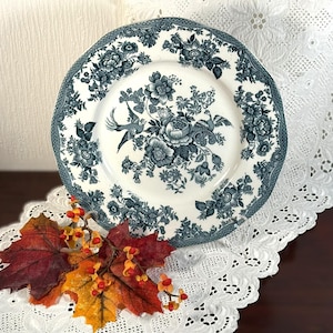 Vintage Asiatic Pheasants Teal Dinner Plate - Enoch Wedgwood England
