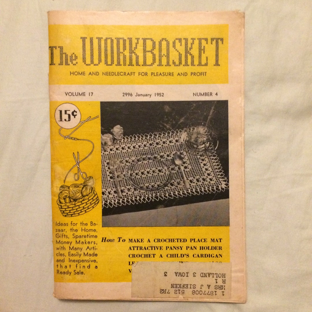 Vintage Workbasket Magazine Vol 17 January 1952 Etsy