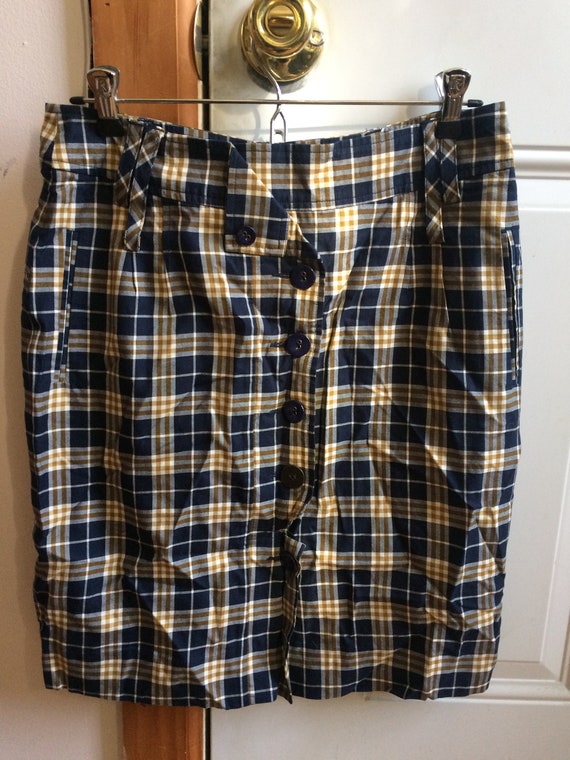 Anthropologie Odille Plaid Pencil Skirt Sz 4