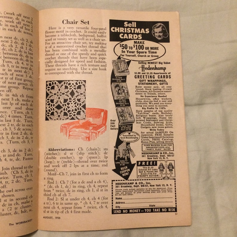 Vintage Workbasket Magazine Vol 20 August 1955 Etsy