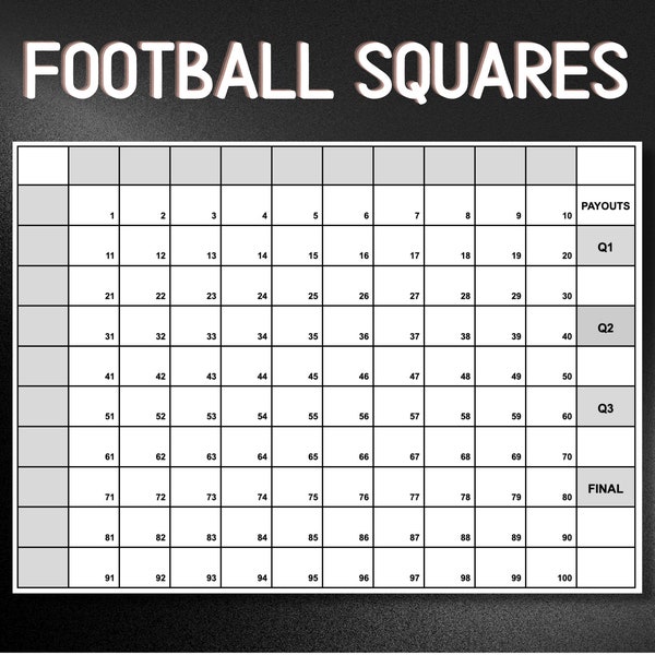 Free Printable Football Squares Etsy Free Printable Football Squares Etsy