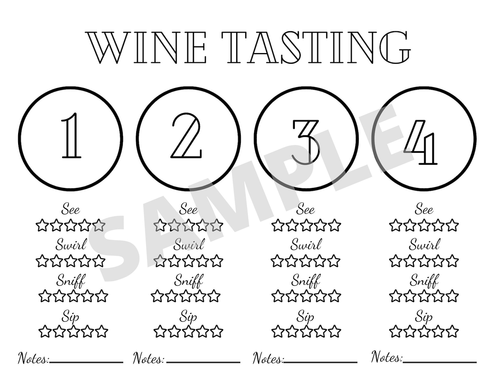 WINE Tasting Placemat - Printable Wine Tasting Scorecard - Wine ...